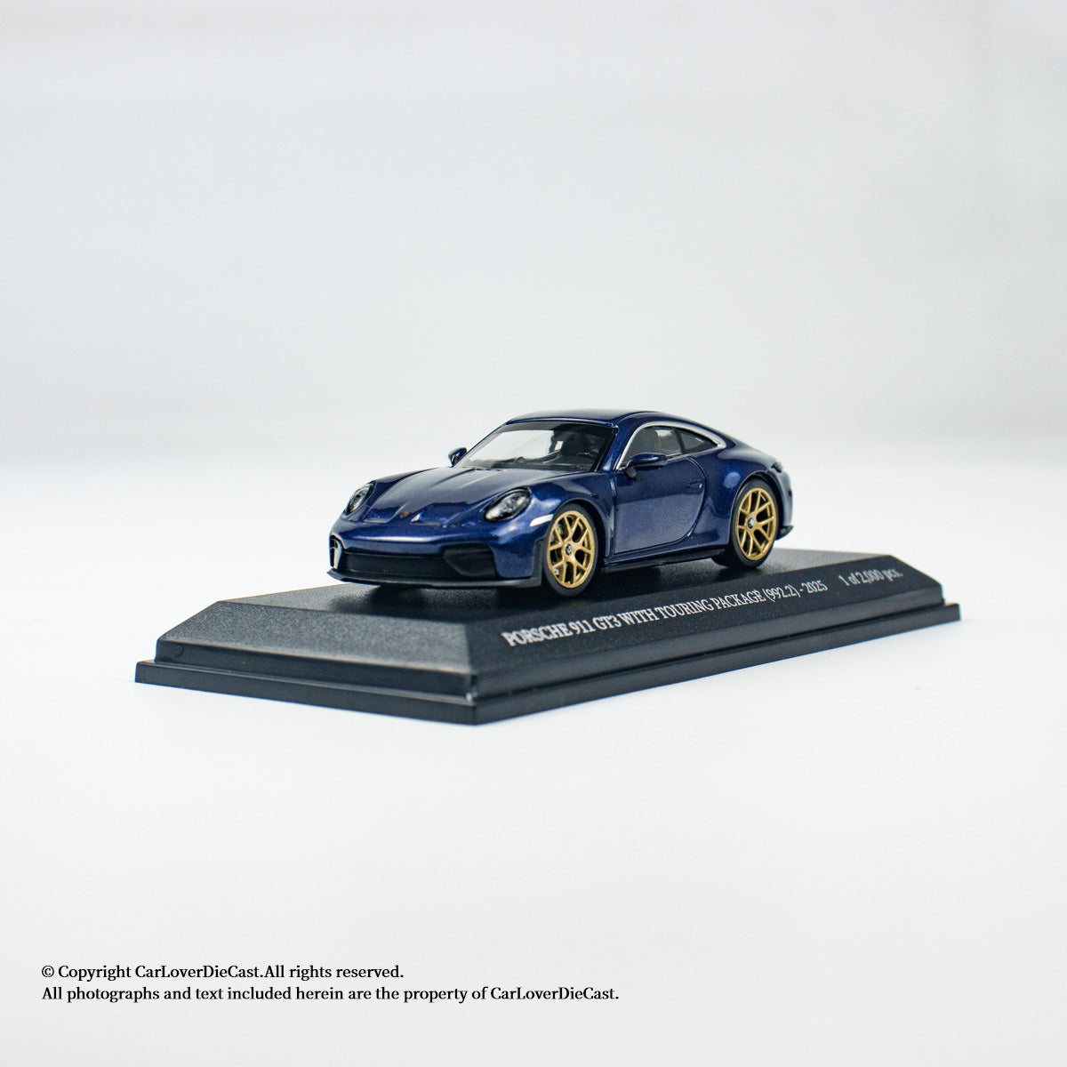 MINICHAMPS 1:64 PORSCHE 911 (992.2) GT3 TOURING - 2025 - BLUE METALLIC - EXCLUSIVE FOR CLDC
