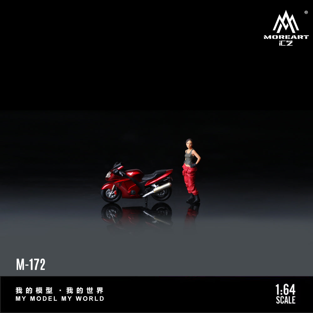 MoreArt 1:64 Honda CBR 1100XX Metal Red Motorcycle Doll Set (1 Motorcycle + 1 Figure)