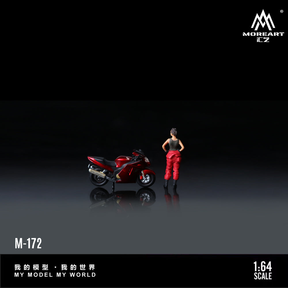 MoreArt 1:64 Honda CBR 1100XX Metal Red Motorcycle Doll Set (1 Motorcycle + 1 Figure)