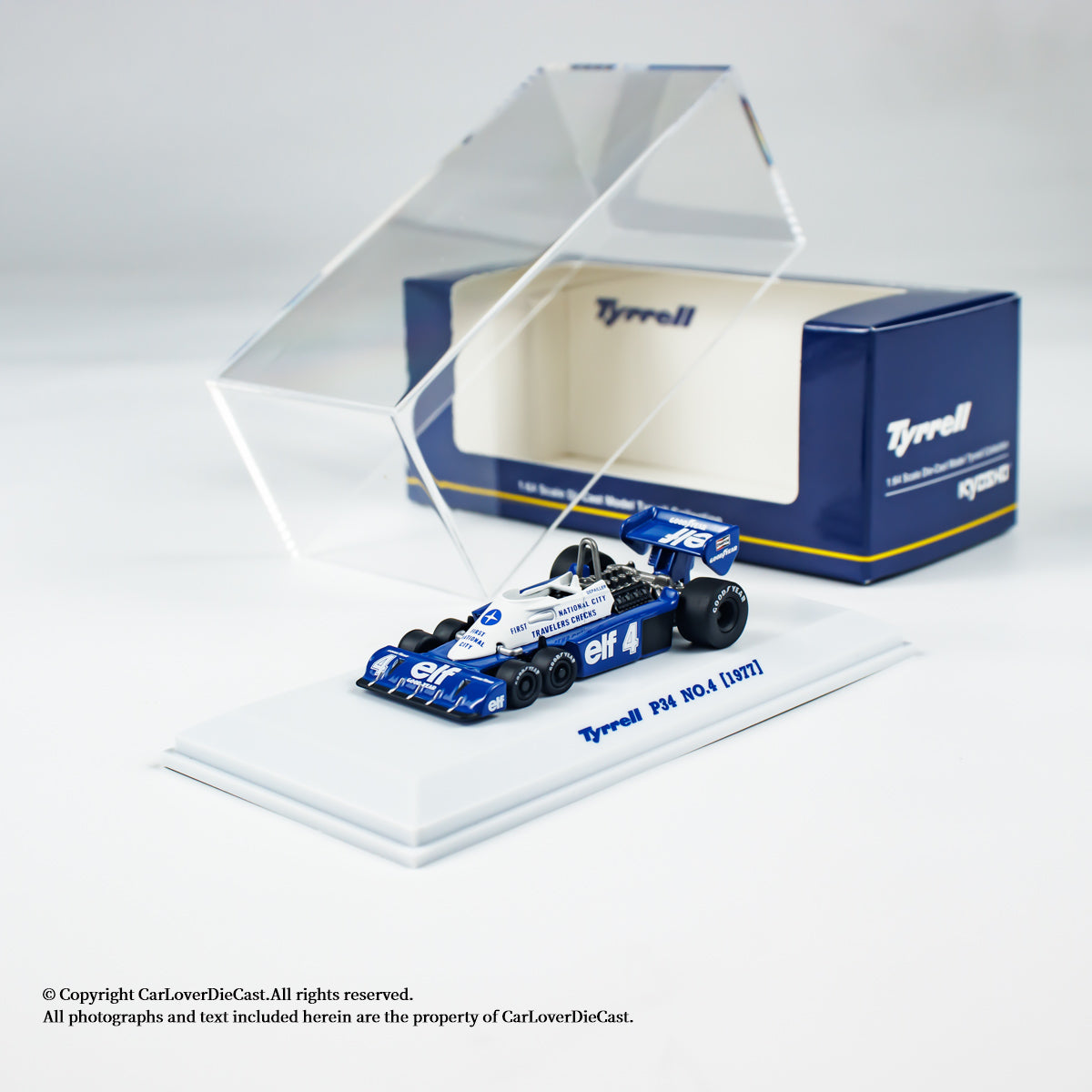 Kyosho 1:64 TYRRELL P34 (1977) No.4 Official Licensed by Tyrrell & Goodyear