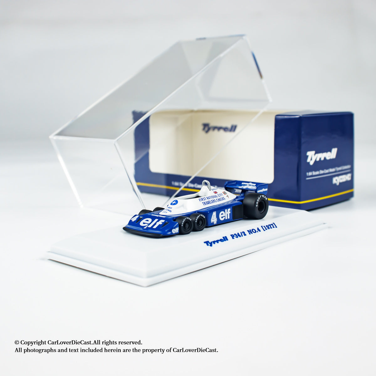 Kyosho 1:64 TYRRELL P34/2 (1977) No.4 Official Licensed by Tyrrell & Goodyear