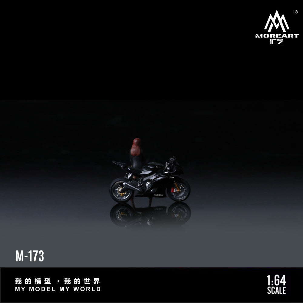 MoreArt 1:64 Yamaha R6 Black Pretty Girl Motorcycle Doll Set (1 Motorcycle + 1 Figure)
