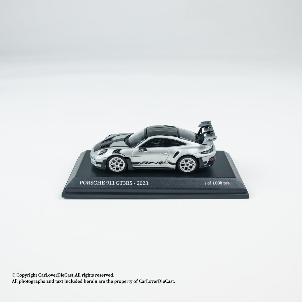 MINICHAMPS 1:64 PORSCHE 911 (992) GT3 RS - 2024 - FISHSILVER METALLIC W WEISSACH - EXCLUSIVE FOR CLDC