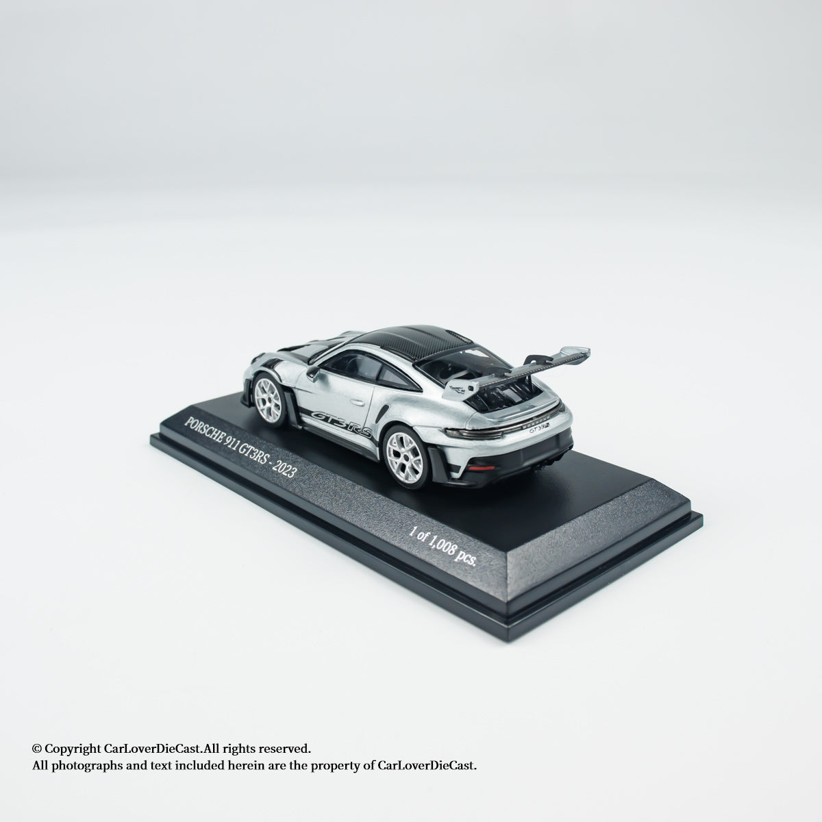 MINICHAMPS 1:64 PORSCHE 911 (992) GT3 RS - 2024 - FISHSILVER METALLIC W WEISSACH - EXCLUSIVE FOR CLDC