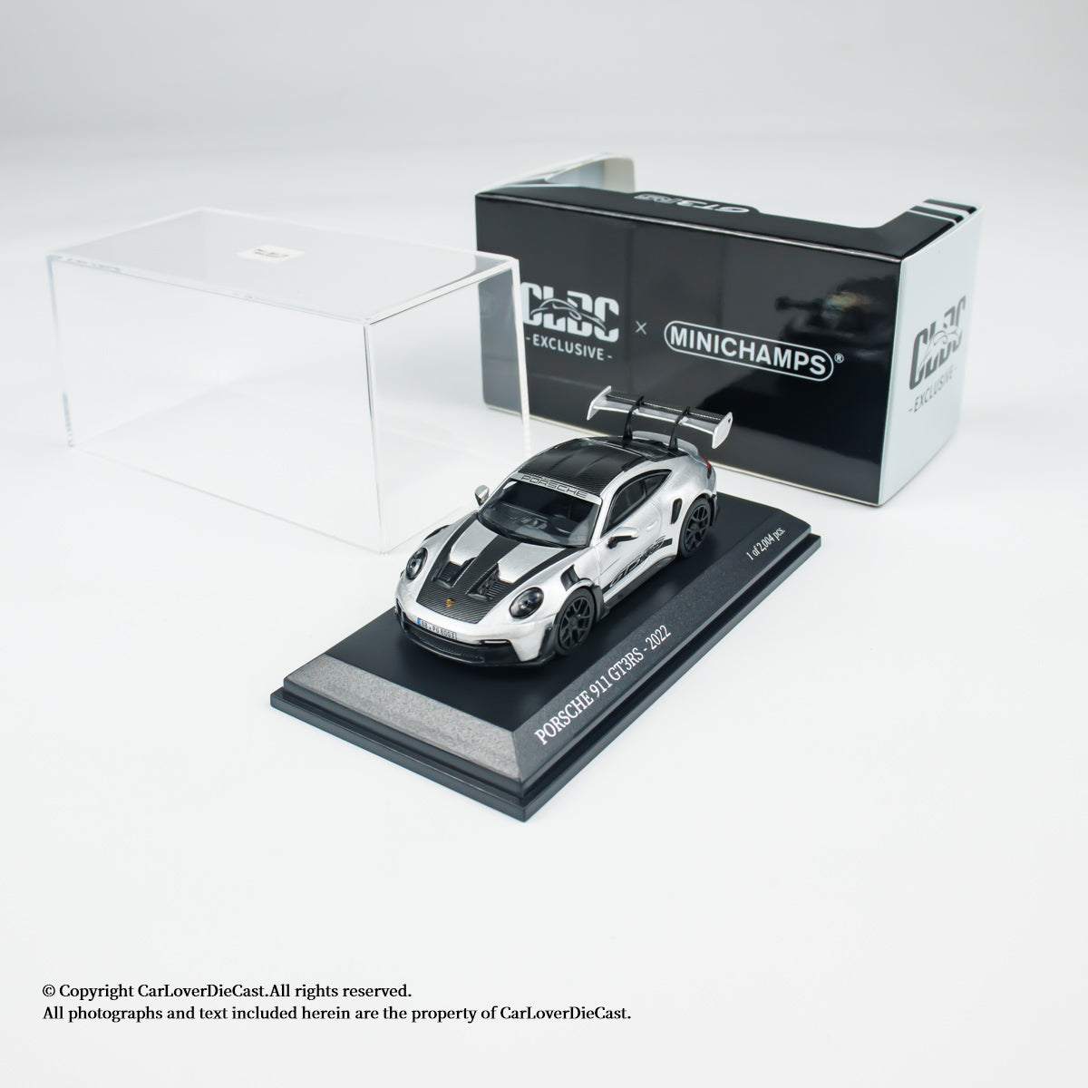 MINICHAMPS 1:64 PORSCHE 911 (992) GT3 RS - 2024 - SILVER METALLIC W WEISSACH - EXCLUSIVE FOR CLDC