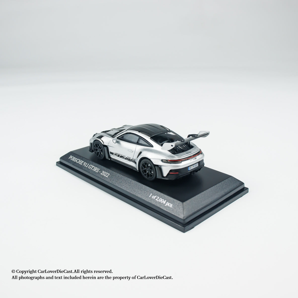 MINICHAMPS 1:64 PORSCHE 911 (992) GT3 RS - 2024 - SILVER METALLIC W WEISSACH - EXCLUSIVE FOR CLDC