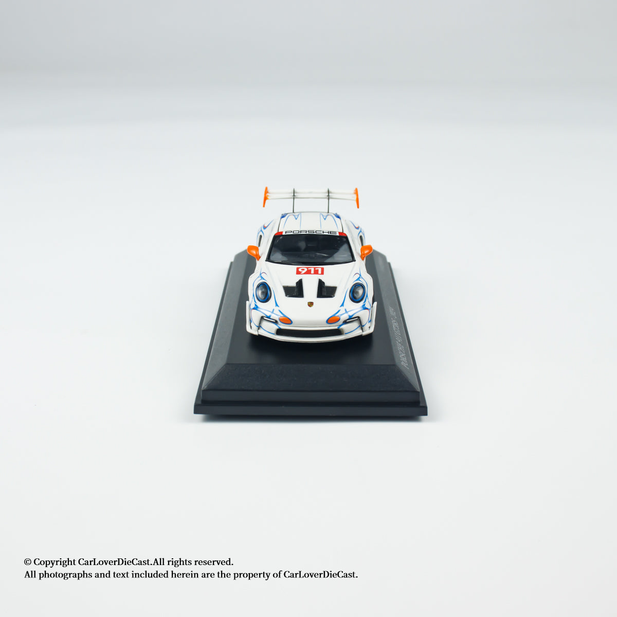 MINICHAMPS 1:64 PORSCHE 911 (992) GT3 RS - 2024 - WHITE W ORANGE ACCENTS - EXCLUSIVE FOR CLDC