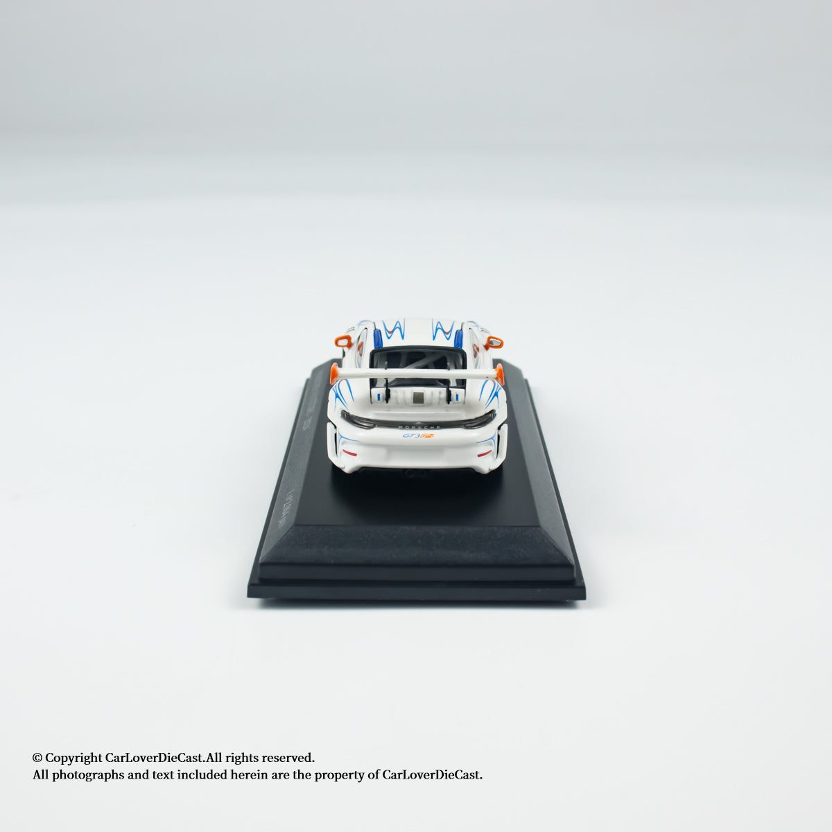 MINICHAMPS 1:64 PORSCHE 911 (992) GT3 RS - 2024 - WHITE W ORANGE ACCENTS - EXCLUSIVE FOR CLDC