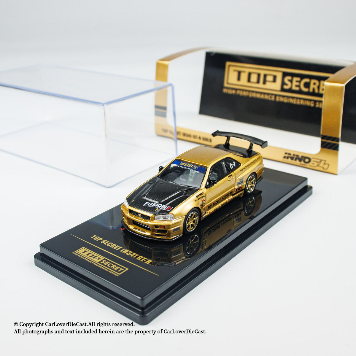 INNO64 1:64 Nissan TOP SECRET R34 GT-R Gold (IN64-R34TS-GOLD)