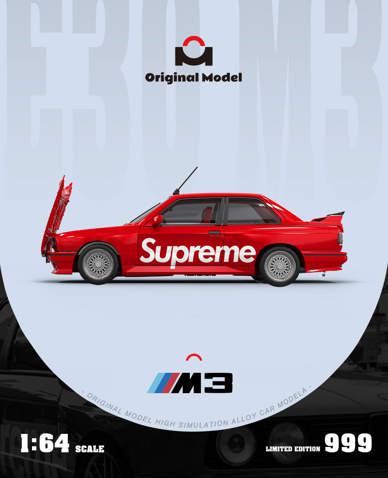 Original Model 1:64 BMW M3 E30 Supreme Edition Openable Front Hood Detailed Engine