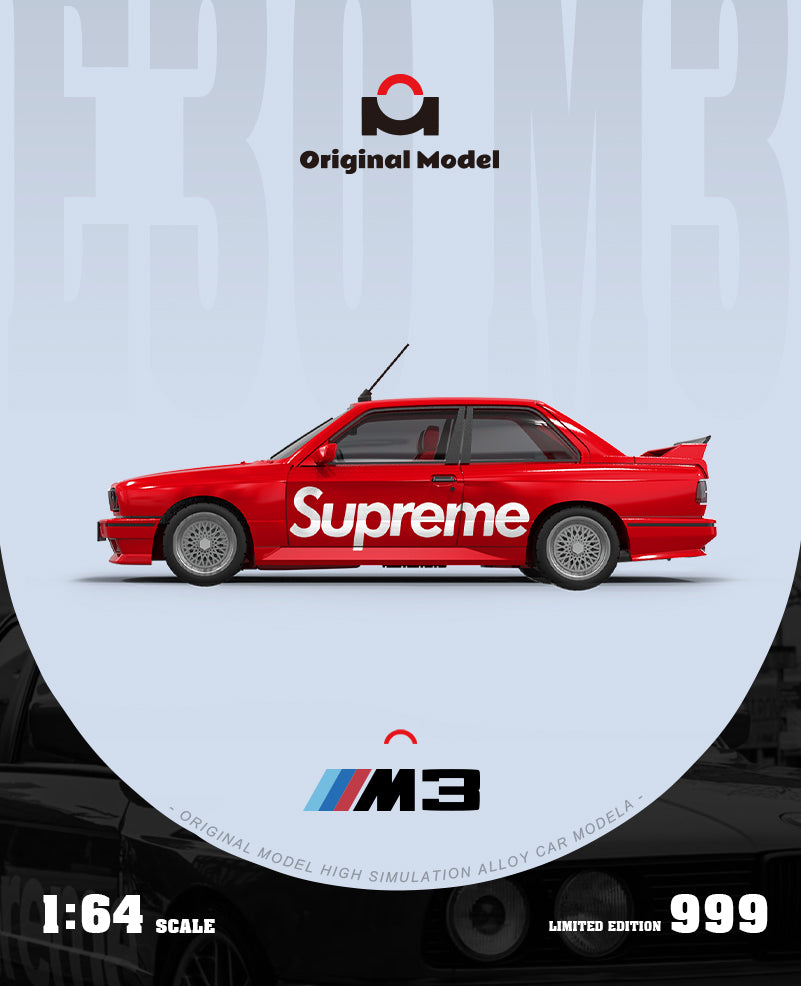 Original Model 1:64 BMW M3 E30 Supreme Edition Openable Front Hood Detailed Engine