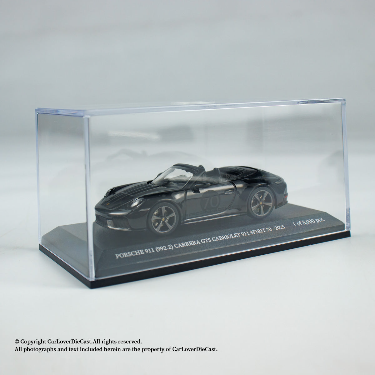 MINICHAMPS 1:64 PORSCHE 911 (992.2) CARRERA GTS CABRIOLET SPIRIT 70 - 2025 - Black - EXCLUSIVE FOR CLDC