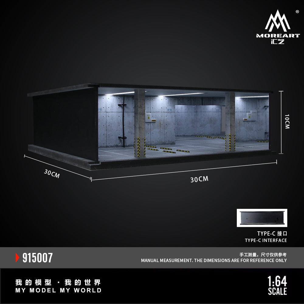 MoreArt 1:64 Underground Parking Garage Scene 07 Model LED Light Diorama