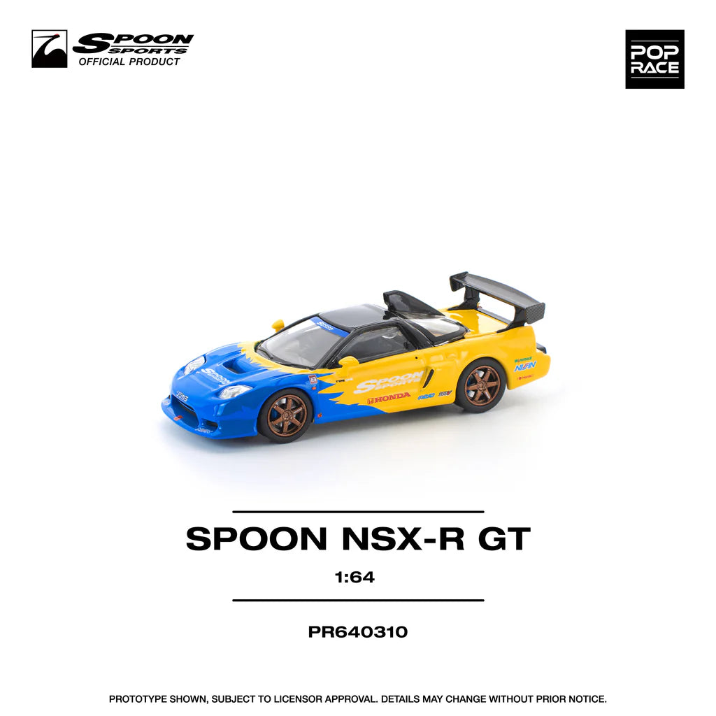 Pop Race 1:64 Honda Spoon NSX-R GT Opening Hood Detailed Engine Spoon Official Licensed (PR640310)