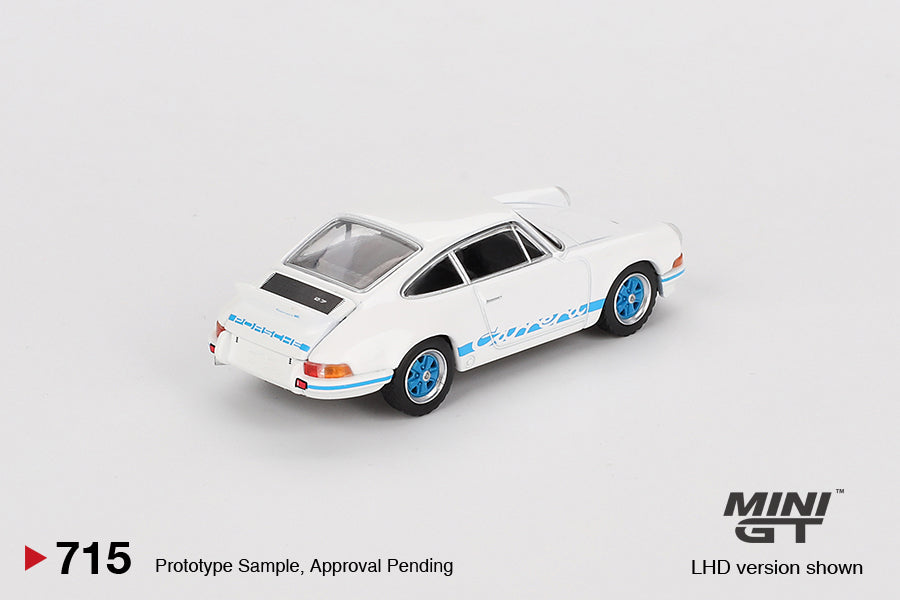 Mini GT 1:64 Porsche 911 Carrera RS 2.7 Grand Prix White with Blue Livery (MGT00715-CH)