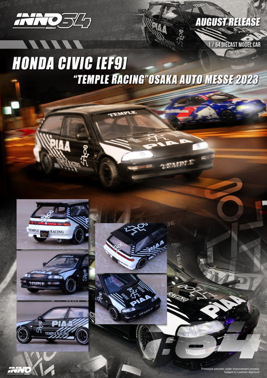 INNO64 1/64 Honda CIVIC EF9 Temple Racing Osaka Auto Messe 2023 (IN64-EF9-JDM15)