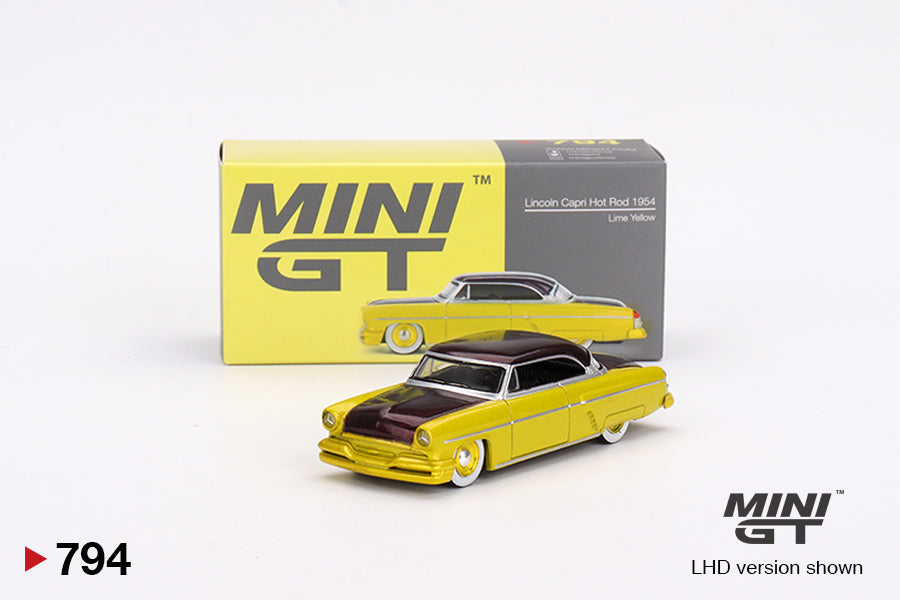 Mini GT 1:64 Lincoln Capri Hot Rod 1954 Lime Yellow (MGT00794-CH)