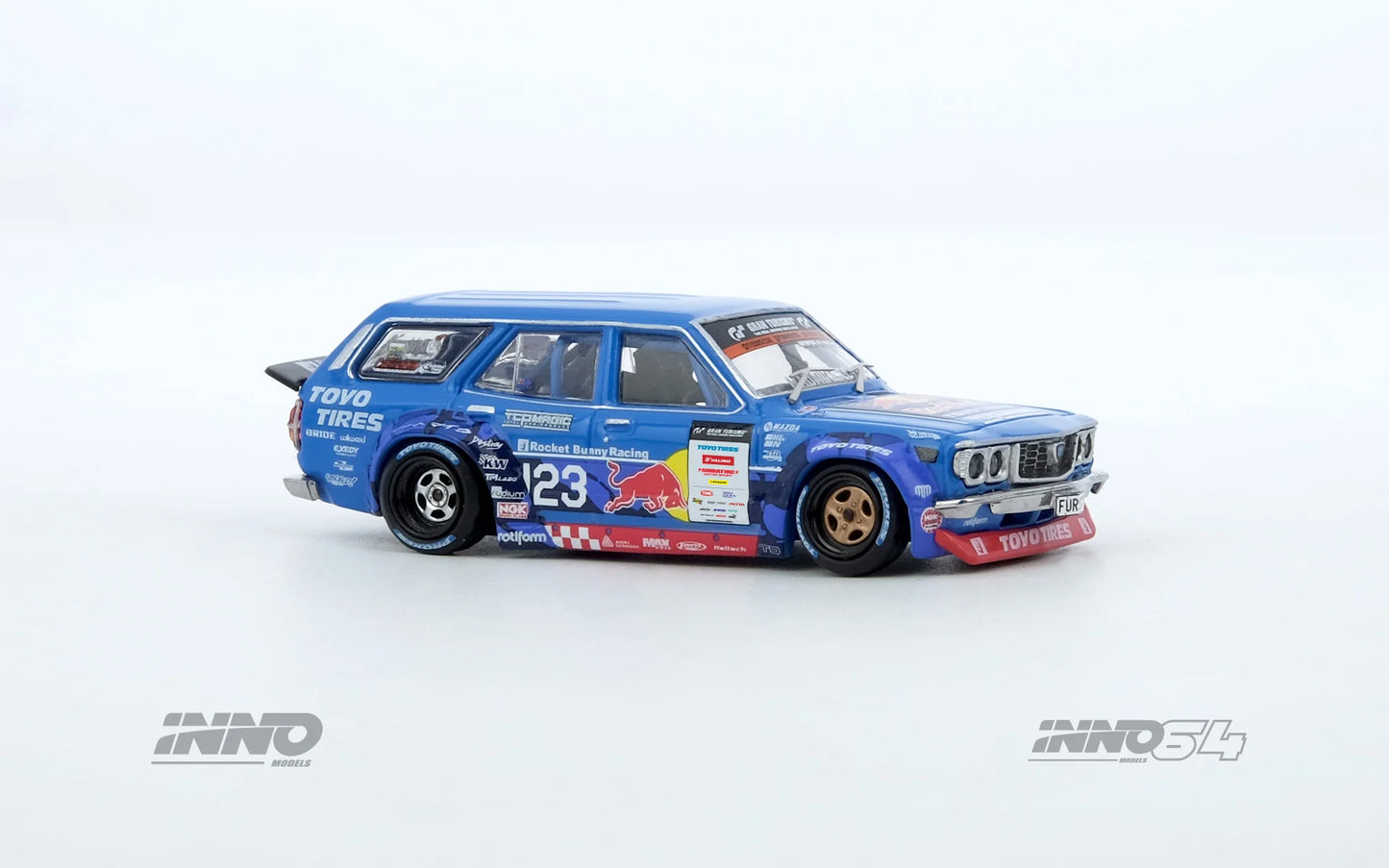 INNO64 1:64 MAD MIKE 1976 MAZDA RX3 Station Wagon D1GP 2024 (IN64-RX3P-D1GP24)