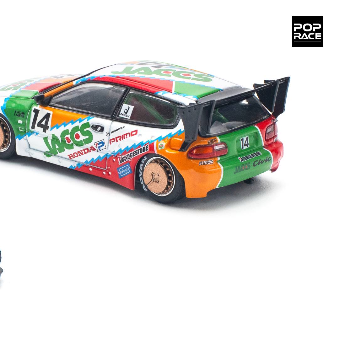 Pop Race 1:64 Honda PANDEM CIVIC EG6 v1.5 JACCS Opening Front Detailed Engine (PR640128)