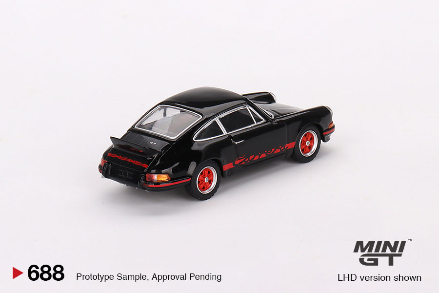 Mini GT 1:64 Porsche 911 Carrera RS 2.7 Black with Red Livery LHD (MGT00688-CH)