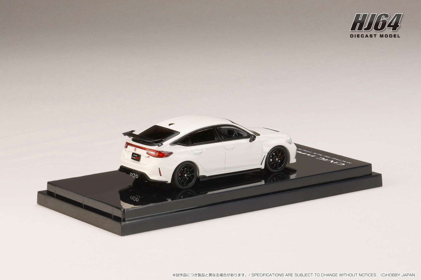 Hobby Japan 1/64 Honda CIVIC TYPE R FL5 Racing Black Package 2025 White Honda Official Licensed