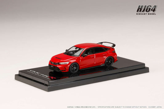 Hobby Japan 1/64 Honda CIVIC TYPE R FL5 Racing Black Package 2025 Red Honda Official Licensed
