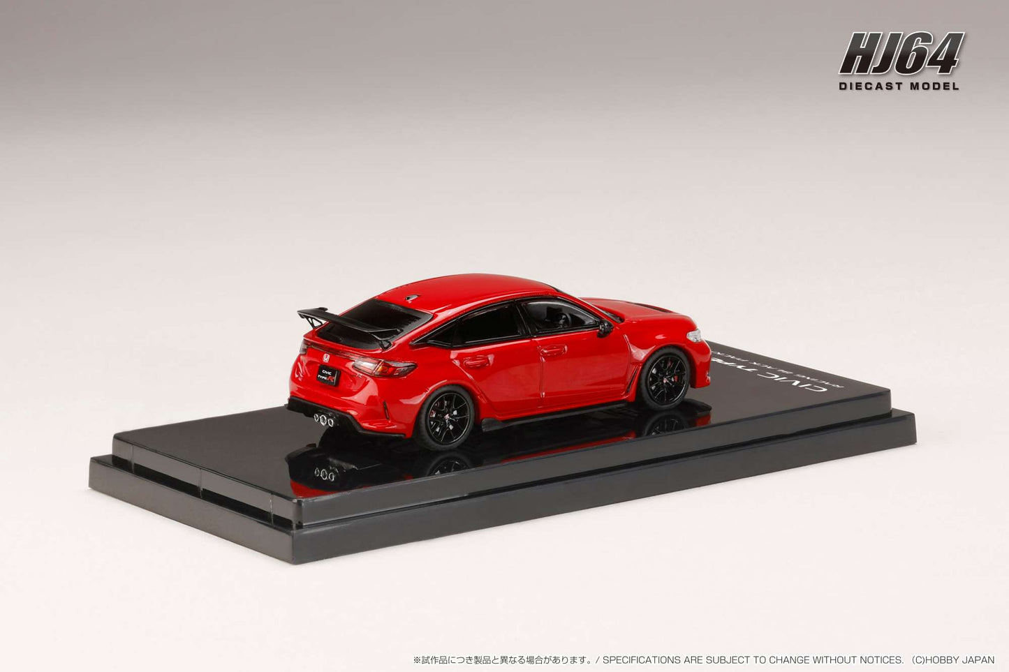 Hobby Japan 1/64 Honda CIVIC TYPE R FL5 Racing Black Package 2025 Red Honda Official Licensed