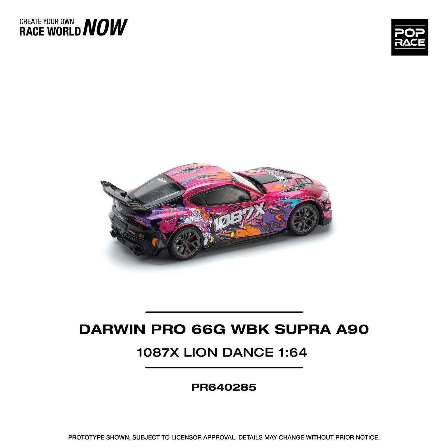 Pop Race 1:64 Toyota Supra A90 Darwin Pro 66G WBK 1087 X Lion Dance (PR640285)