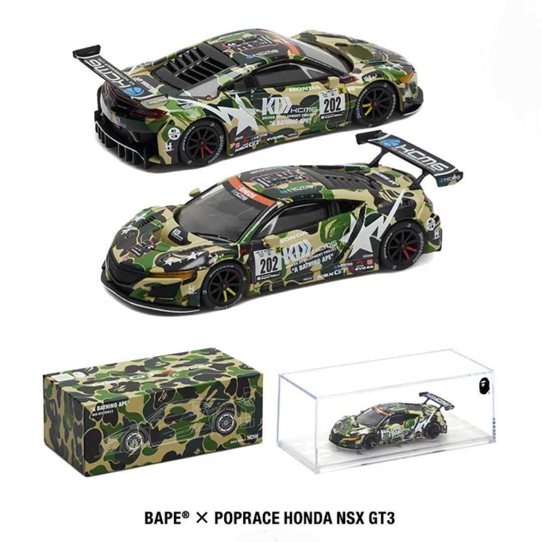 Pop Race 1:64 Honda NSX GT3 EVO 22 BAPE A Bathing Ape Green Beijing Special Edition
