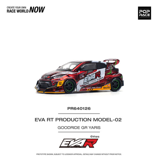 Pop Race 1:64 Toyota EVA RT Production Model-02 Goodride GR Yaris Pandem Rocket Bunny Custom Chrome Red (PR640126)