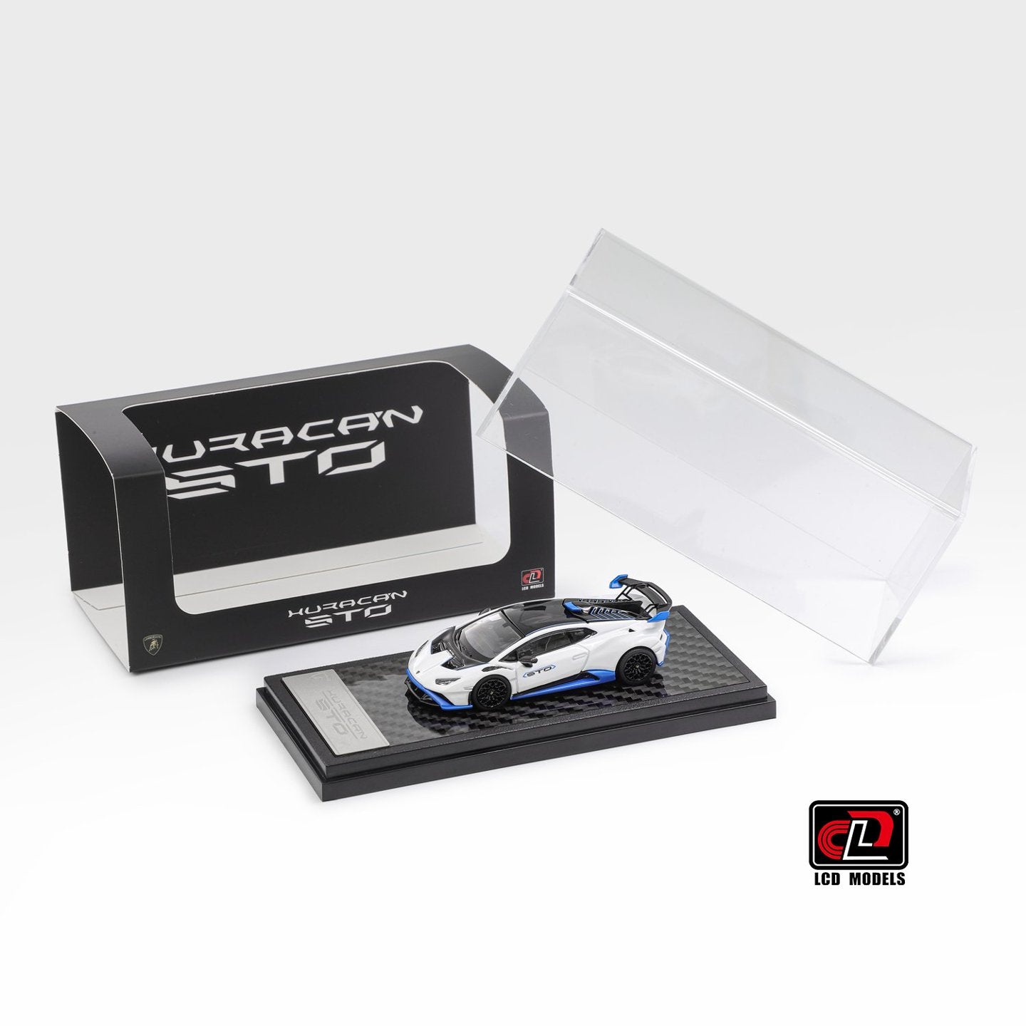 LCD Model 1:64 Lamborghini Huracan STO White Openable Engine Hood with Detailed Engine Lamborghini Official Licensed