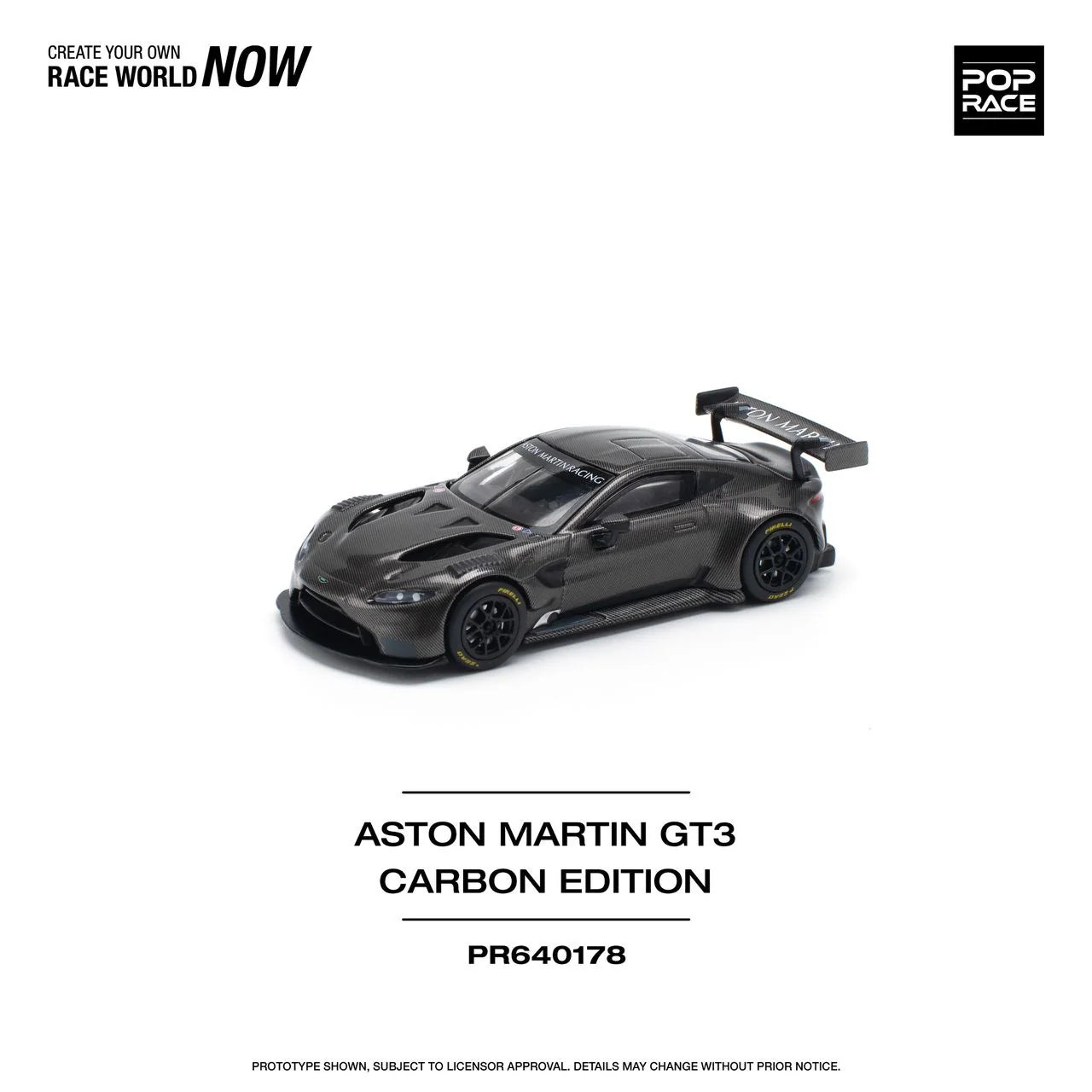 Pop Race 1:64 Aston Martin Vantage GT3 Carbon Edition (PR640178)