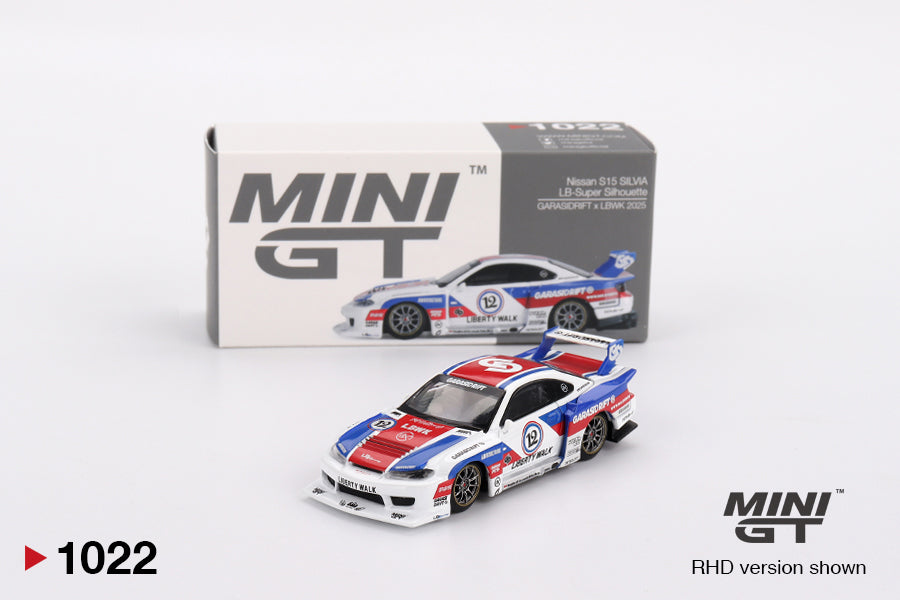 Mini GT 1:64 Nissan LB-Super Silhouette S15 SILVIA GARASIDRIFT x LBWK 2025 (MGT01022-CH)