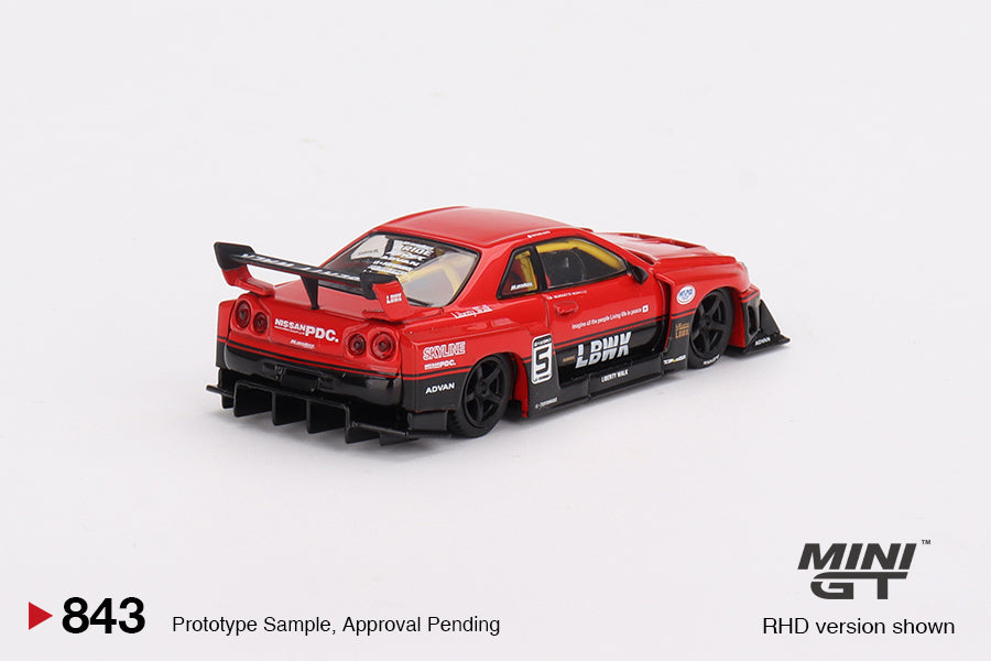 Mini GT 1:64 Nissan LB-ER34 Super Silhouette SKYLINE Red/Black (MGT00843-CH)