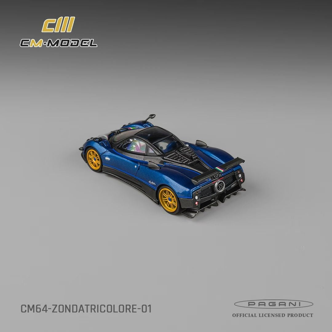 CM Model 1:64 Pagani Zonda Tricolore Carbon Blue Pagani Official Licensed