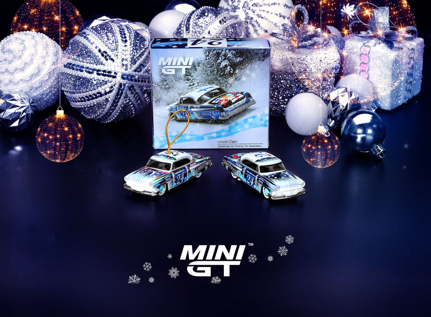 Mini GT 1:64 Lincoln Capri Christmas Hot Rod by Tim Sadchikov 2024 Christmas Edition (MGT00888-L)