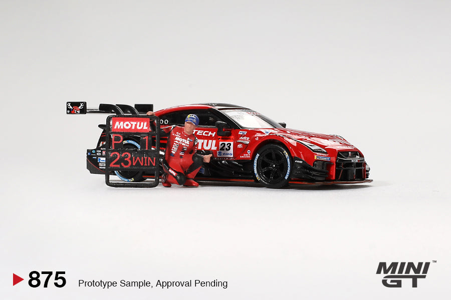 Mini GT 1:64 Nissan GT-R NISMO #23 "MOTUL AUTECH GT-R 2021" SUPER GT SERIES Suzuka winner W/ Matsuda Figure Tsugio Matsuda Collection No.2 (MGT00875-L)