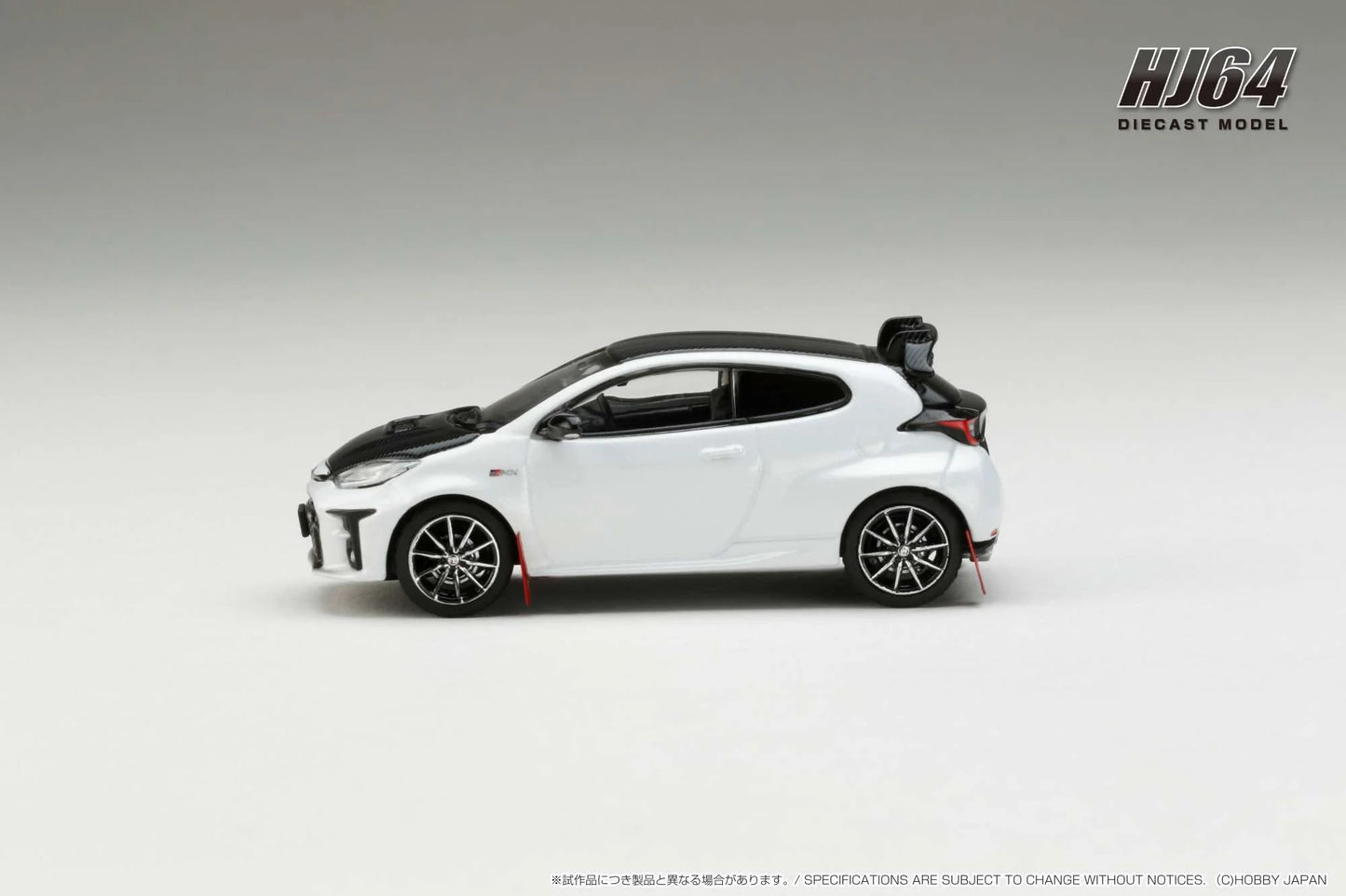 Hobby Japan 1:64 Toyota GRMN YARIS RALLY PACKAGE with GR Parts PLATINUM WHITE PEARL MICA