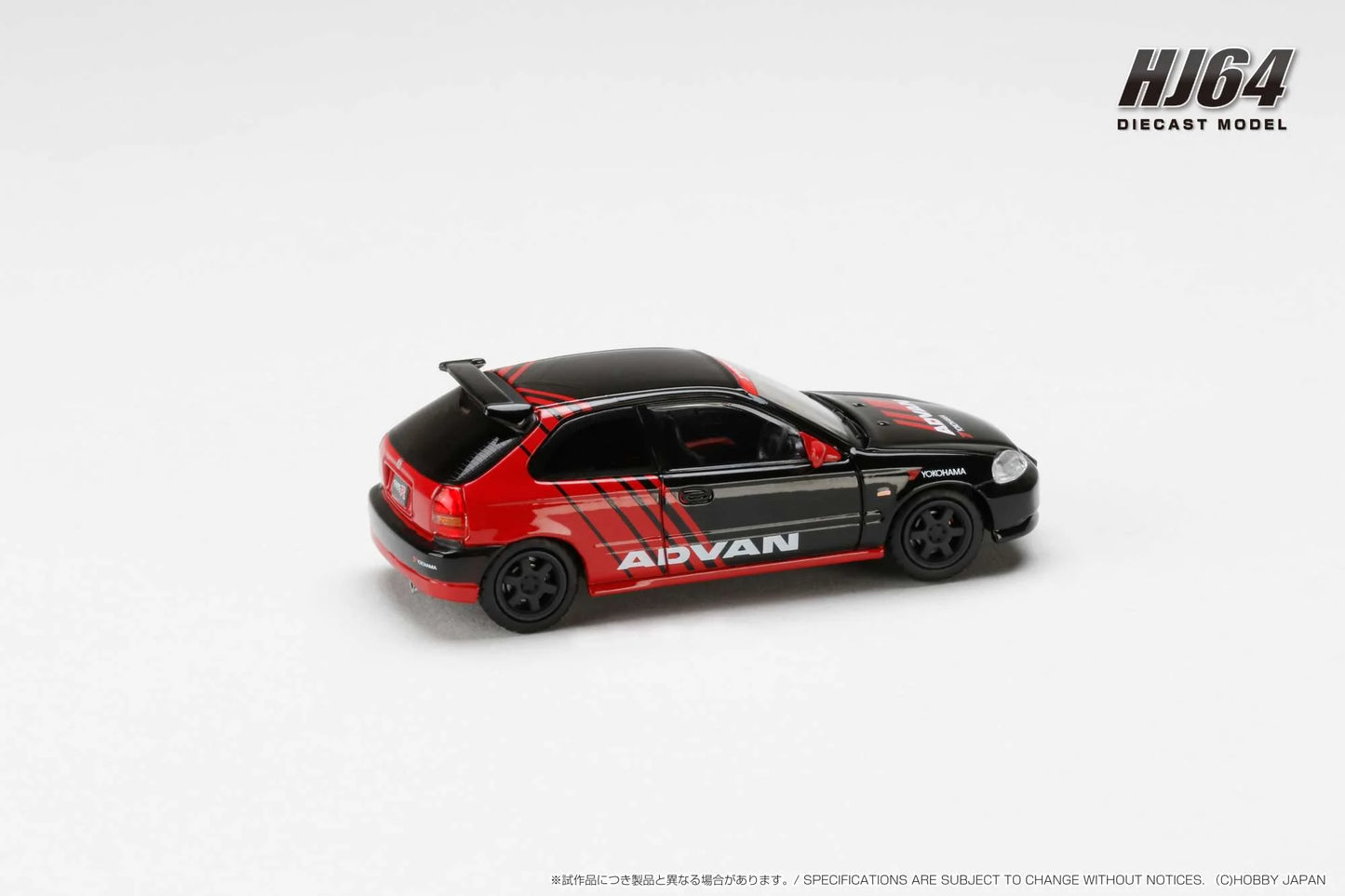 Hobby Japan 1/64 Honda CIVIC TYPE R (E-EK9) 1997 YOKOHAMA ADVAN Customized Color Version