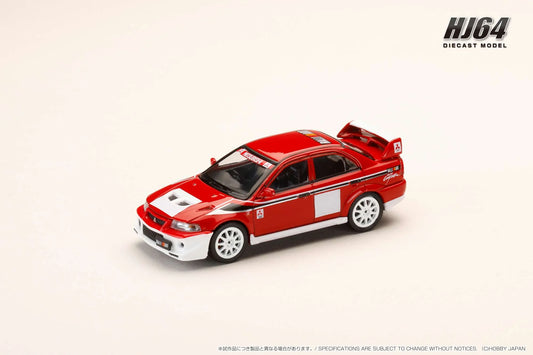 Hobby Japan 1:64 MITSUBISHI LANCER RS EVOLUTION 6 (CP9A) 2000 RALLIART WHITE/RED Official Licensed (HJ643033RC)