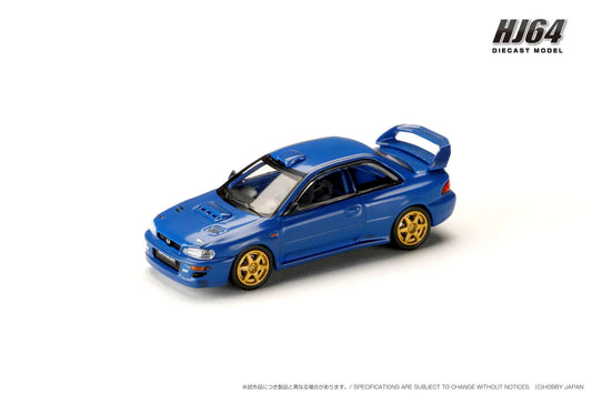 Hobby Japan 1/64 SUBARU SUBARU IMPREZA 22B STi Version (GC8) Rally Base Car CARBON BLUE Official Licensed (HJ647041BL)