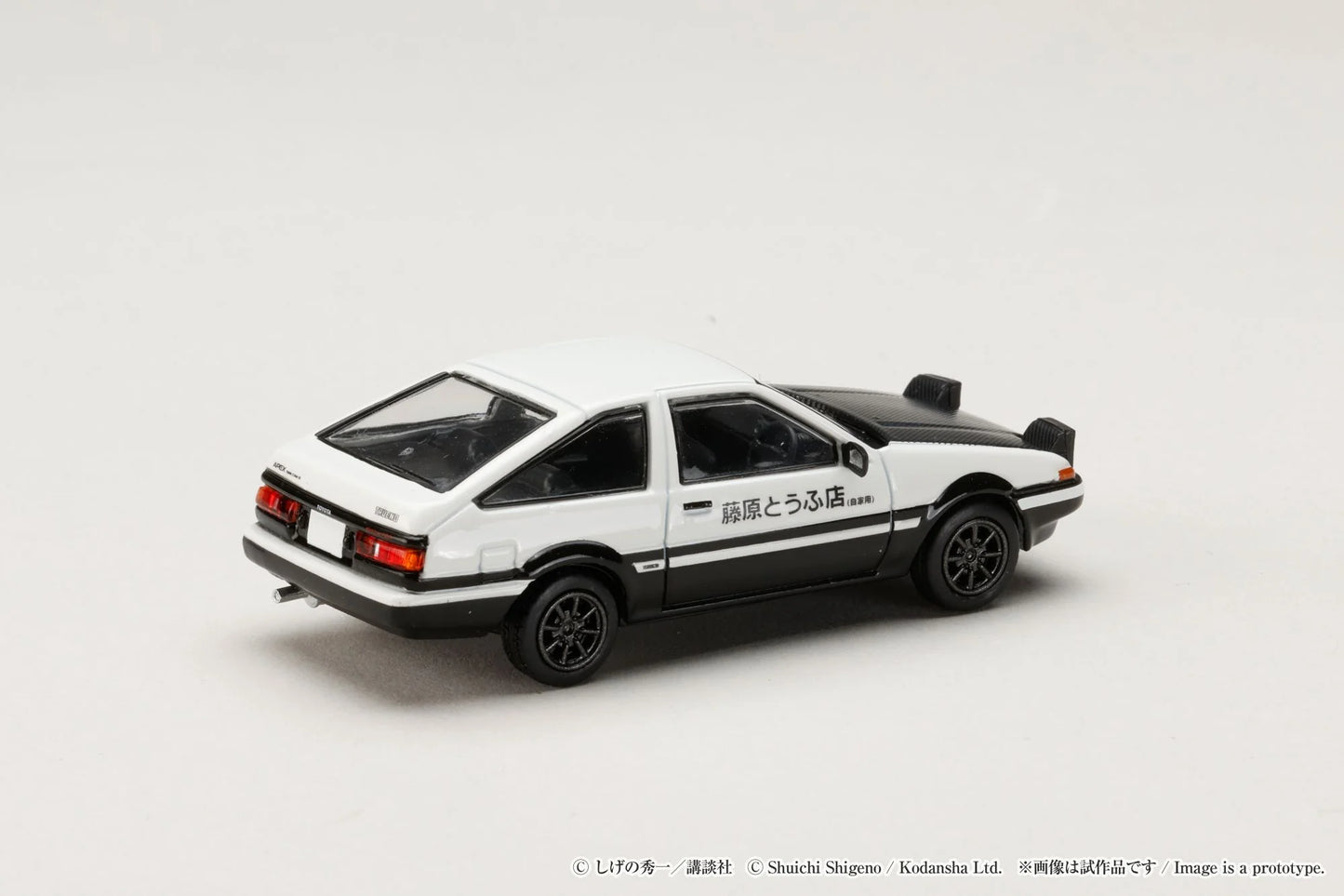Hobby Japan x JDM64 1:64 Toyota Sprinter Trueno GT Apex AE86 Black Front Hood Initial D 30th Anniversary Set B Takumi Fujiwara vs Tomoyuki Tachi