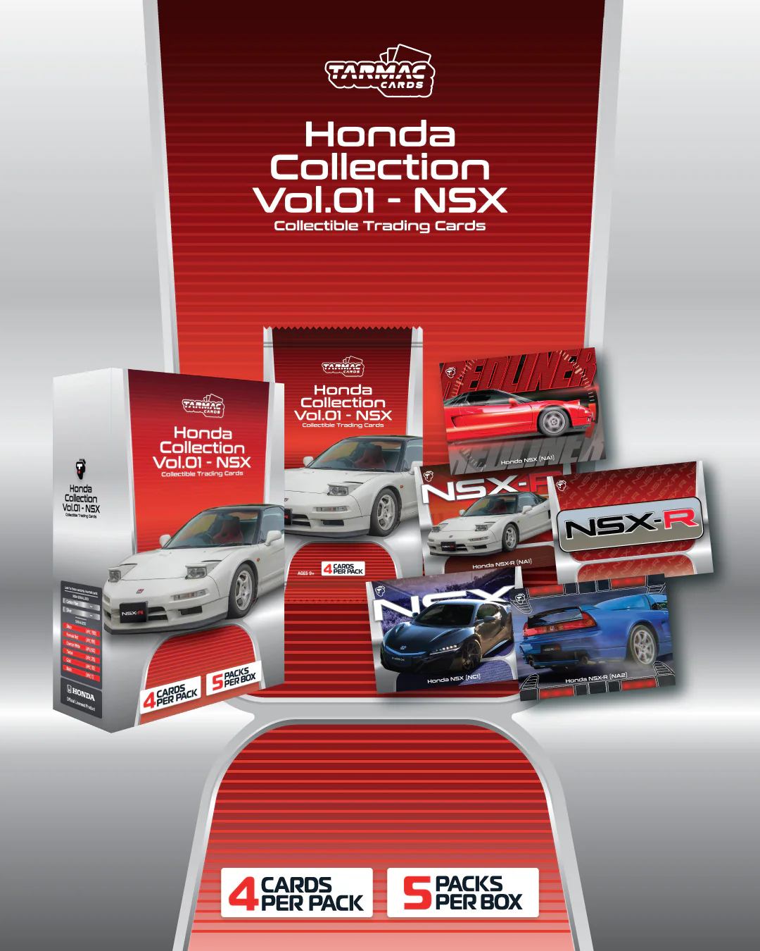 Tarmac Cards Honda Collection Vol.01 - NSX Pack - Single Pack (4 cards per pack, no model car included)