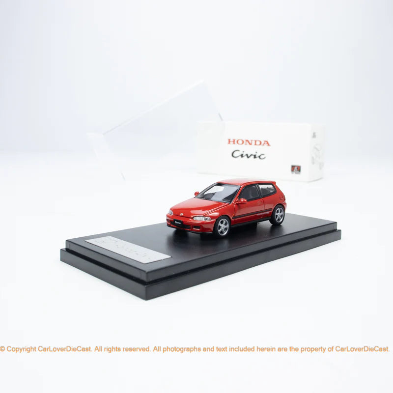 LCD 1:64 Honda CIVIC SIR II (EG6) Openable Front Engine Hood with Detailed Engine- Red