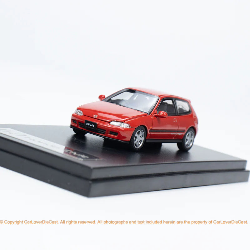 LCD 1:64 Honda CIVIC SIR II (EG6) Openable Front Engine Hood with Detailed Engine- Red