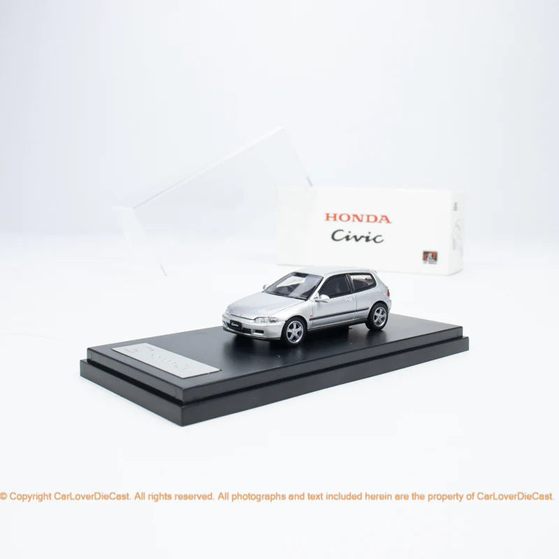 LCD 1:64 Honda CIVIC SIR II (EG6) Openable Front Engine Hood with Detailed Engine- Silver