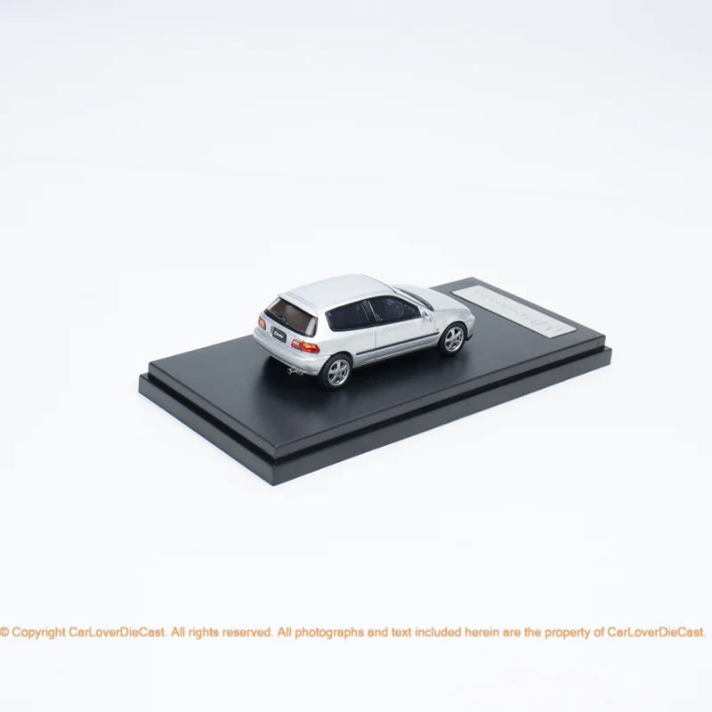 LCD 1:64 Honda CIVIC SIR II (EG6) Openable Front Engine Hood with Detailed Engine- Silver