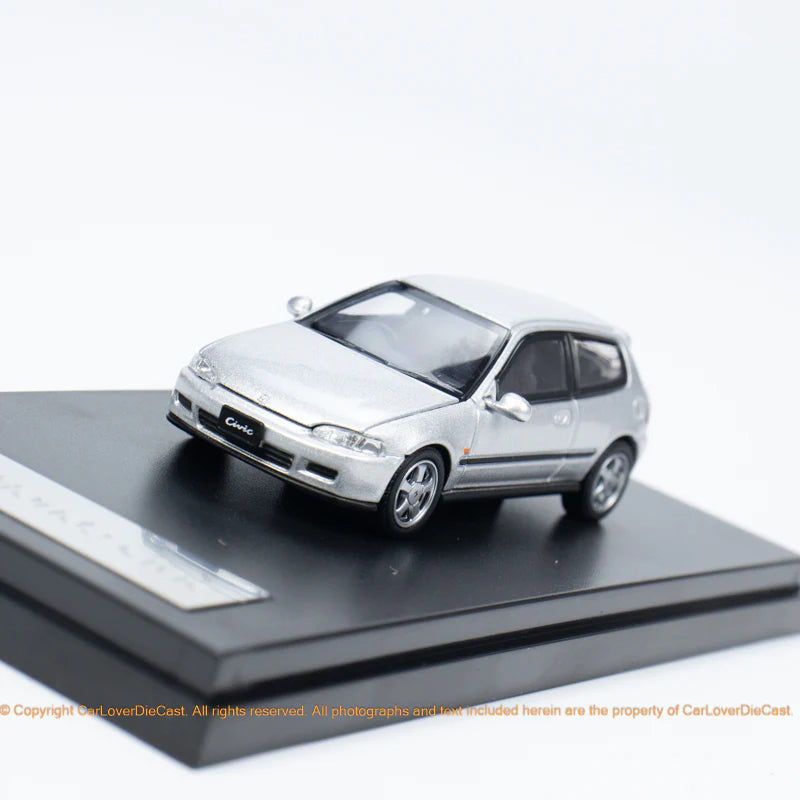 LCD 1:64 Honda CIVIC SIR II (EG6) Openable Front Engine Hood with Detailed Engine- Silver