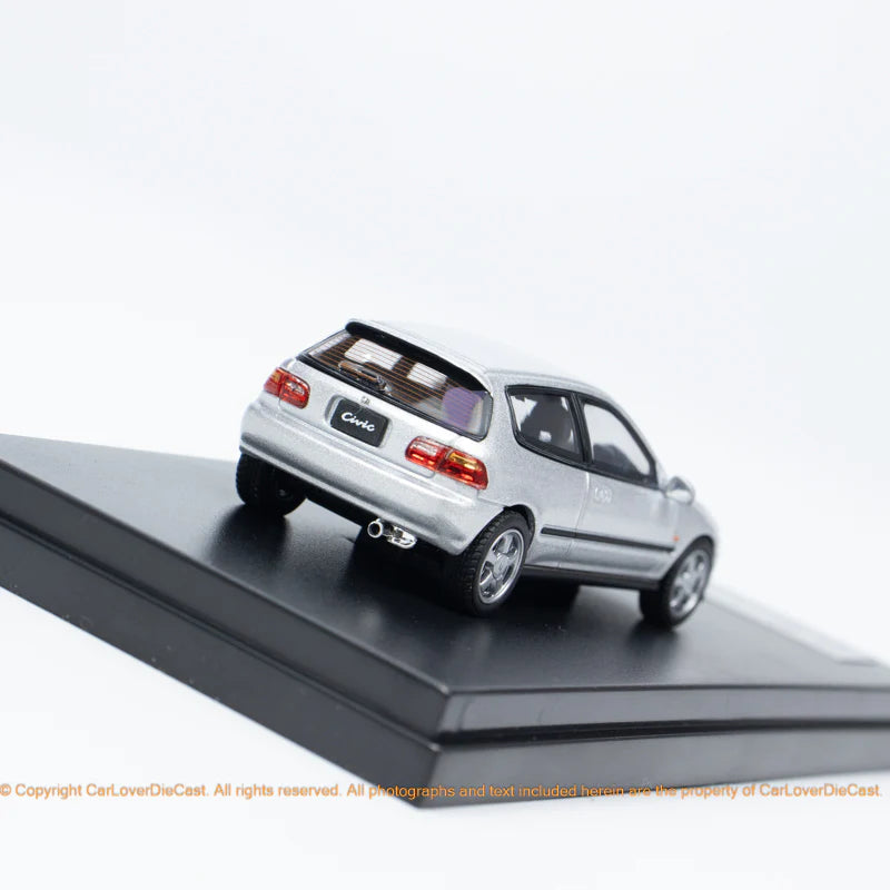 LCD 1:64 Honda CIVIC SIR II (EG6) Openable Front Engine Hood with Detailed Engine- Silver