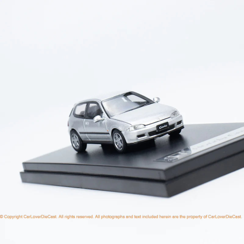 LCD 1:64 Honda CIVIC SIR II (EG6) Openable Front Engine Hood with Detailed Engine- Silver